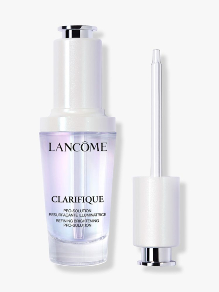 Lancôme Clarifique Pro-Solution Brightening & Dark Spot Reducing Serum lavender serum bottle on light gray background
